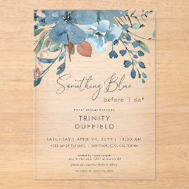 Boho Rust Blue Floral Etwas Blue Brautparty Acryleinladungen