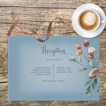 Boho Rust & Blue Floral Wedding Card