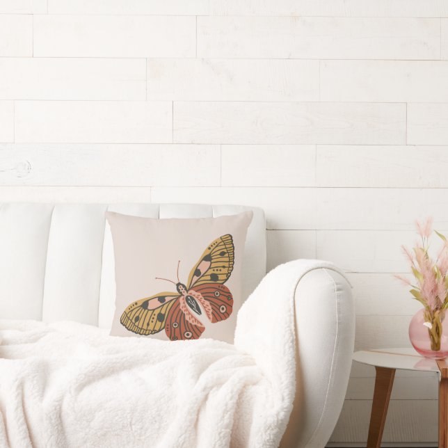 Boho Rust Bohemisch Butterfly  Kissen (Liege)