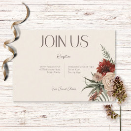 Boho Rust & Cream Fall Floral Empfang Begleitkarte