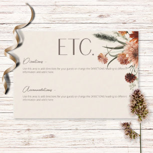 Boho Rust & Creme Fall Blumendetails Begleitkarte