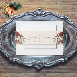 Boho Rust & Neutral Cream Fall Floral Einladungsbanderole
