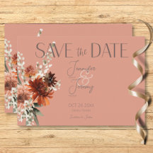 Boho Rust & Neutral Fall Floral Peach Hochzeit