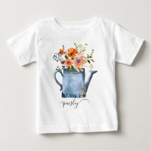 Boho Rust Orange Wasserfarben Blume Wassersport Do Baby T-shirt