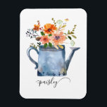 Boho Rust Orange Wasserfarben Blume Wassersport Do Magnet<br><div class="desc">Boho Rust Orange Watercolor Blume Watering Kann Design mit stilvollem trendigen individuelle Name.</div>