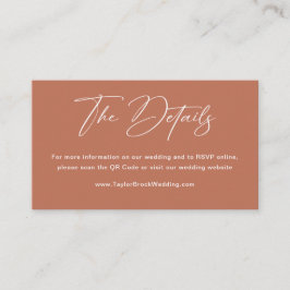 Boho Rust Terracotta Details Hochzeit Begleitkarte