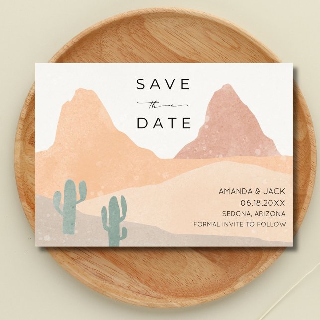 Boho Rust Terracotta Wüste Wedding Foto Save The Date (Boho Rust Terracotta Desert Wedding Photo Save the Date)