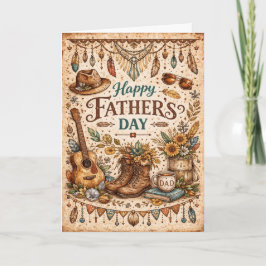 Boho Rustic Americana Fathers Day Feiertagskarte