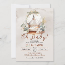 Boho Rustic Baby Crib Dusche Einladung