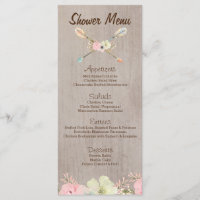 Boho Rustic Baby oder Brautparty, Hochzeitsmenü