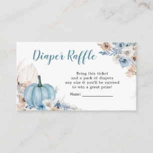 Boho Rustic Blue Pumpkin Fall Diaper Raffle Begleitkarte