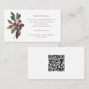 Boho Rustic Botanical Burgunder Hochzeit RSVP Onli Begleitkarte