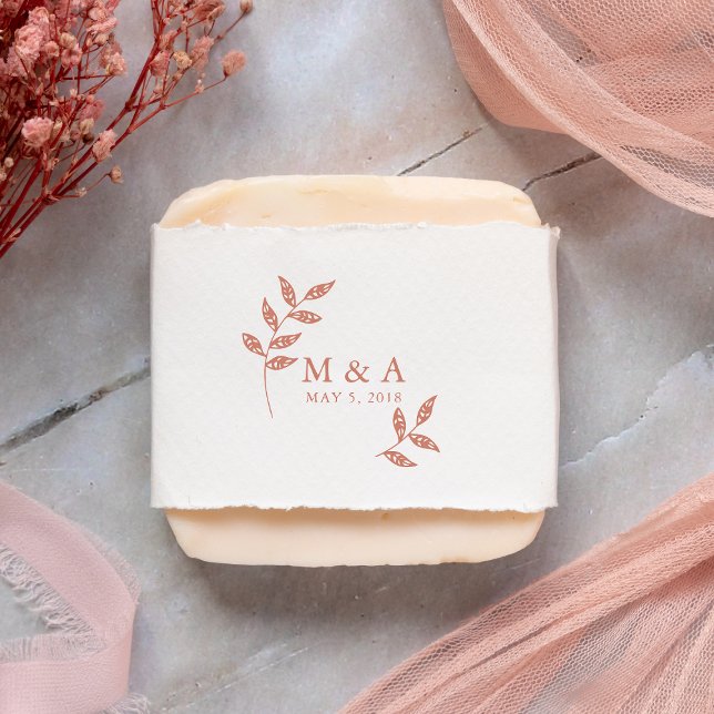 Boho Rustic Branches Wedding Initials Monogram Gummistempel (Von Creator hochgeladen)