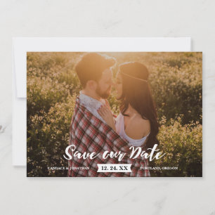 Boho Rustic Brush Script-Foto Save the Date