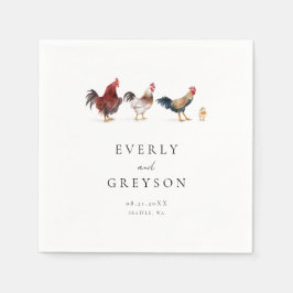 Boho & Rustic Chicken Wedding Serviette