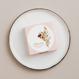 Boho Rustic Earthy Nature Botanical Brautparty Runder Aufkleber