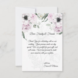 Boho Rustic Elegant Floral Danke Karte