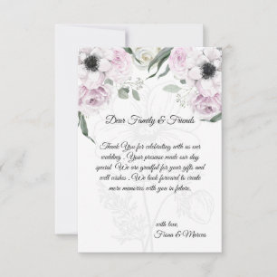 Boho Rustic Elegant Floral Danke Karte