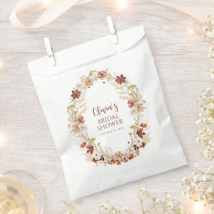Boho Rustic Floral Burgundy Brautparty Custom Geschenktütchen