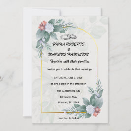 Boho Rustic Floral & Elegante Einladung zur Hochze
