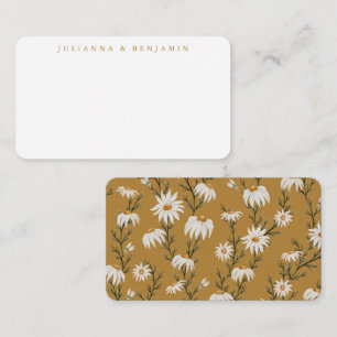 Boho Rustic Floral Gelb Benutzerdefinierte Geschen Mitteilungskarte
