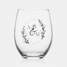 Boho Rustic Floral Mit Monogramm Initials Wedding