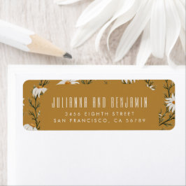 Boho Rustic Floral Mustard Gelbe Rücksendeadresse