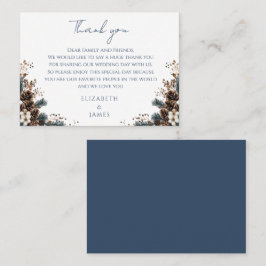 Boho Rustic Floral Pinecones Hochzeit Vielen Dank Platzkarte