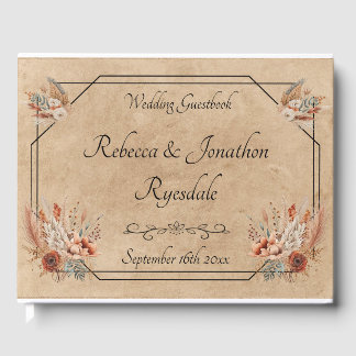 Boho Rustic Floral Wedding Guest Book Gästebuch