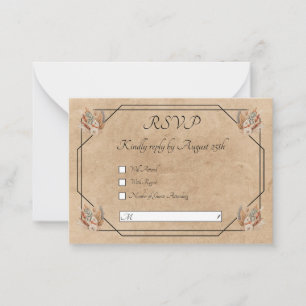 Boho Rustic Floral Wedding RSVP Mitteilungskarte