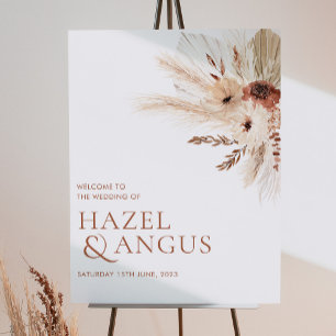 Boho Rustic Floral Wedding Welcome Sign Poster