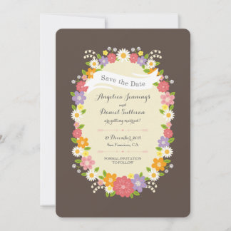 Boho Rustic Floral Wreath Wedding Ankündigung