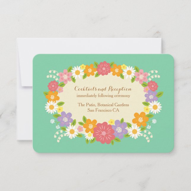 Boho Rustic Floral Wreath Wedding (Mint) (Vorderseite)