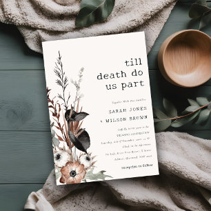 Boho Rustic Gothic Rust Black Botanical Wedding Einladung