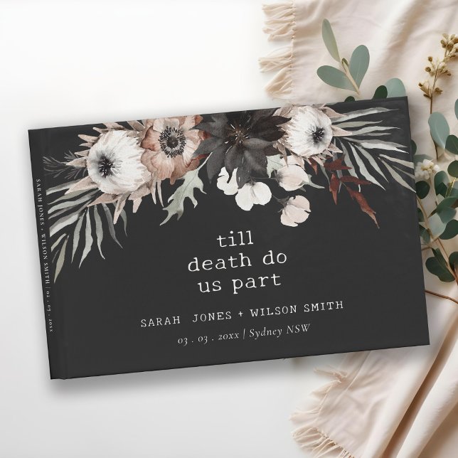 Boho Rustic Gothic Rust Black Botanical Wedding Gästebuch (Von Creator hochgeladen)