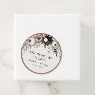 Boho Rustic Gothic Rust Black Botanical Wedding Geschenkanhänger