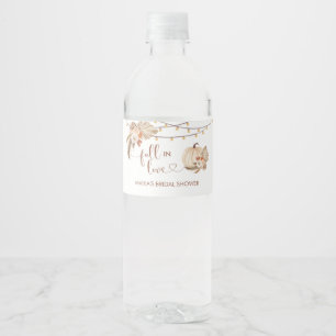 Boho Rustic Kürbis Fall in Love Wasserflasche Wasserflaschenetikett