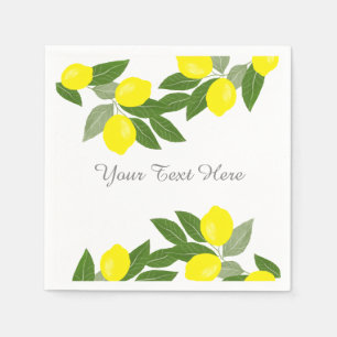 Boho Rustic Lemon Party Deco Paper Napkins Serviette