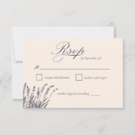 Boho Rustic Lila Lavender Floral Wedding RSVP Karte