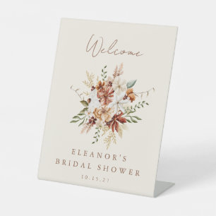 Boho Rustic Meadow Blume Brautparty Willkommen Sockelschild