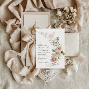 Boho Rustic Meadow Wildblume Brautparty Einladung