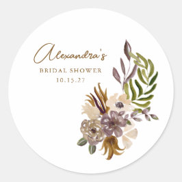 Boho Rustic Nature Botanical Custom Brautparty Runder Aufkleber
