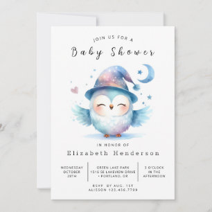 Boho Rustic Owl Babydusche Einladung