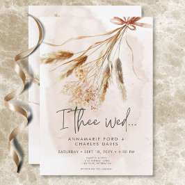 Boho Rustic Pampas & Dried Grass Bouquet Wedding Einladung