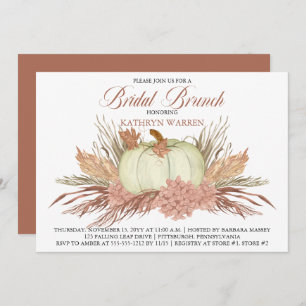 Boho Rustic Pampas Grass   Pumpkin Bridal Brunch Einladung