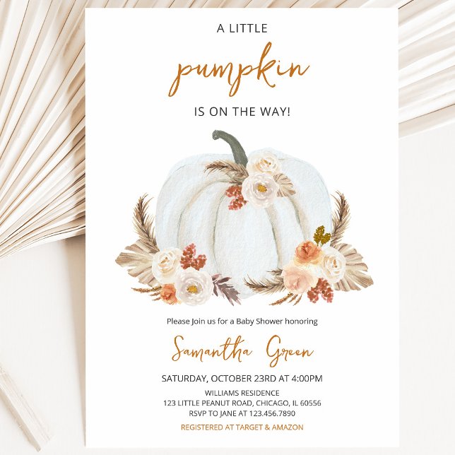 Boho Rustic Pumpkin Baby Shower Einladung (Von Creator hochgeladen)