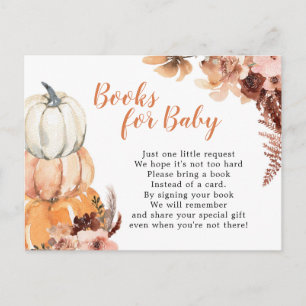 Boho Rustic Pumpkin Books for Baby Card Einladungspostkarte