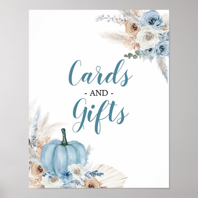 Boho Rustic Pumpkin Fall Cards & Gifts Poster (Vorne)