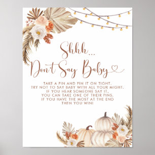 Boho Rustic Pumpkin Fall in der Liebe Sage nicht B Poster