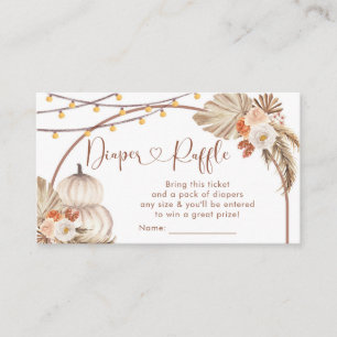 Boho Rustic Pumpkin Fall in Liebe Diaper Raffle Begleitkarte